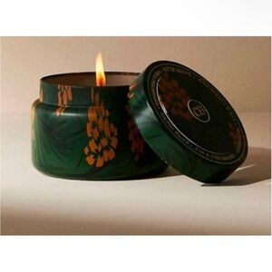 New Capri Blue Fir and Firewood Tin Candle